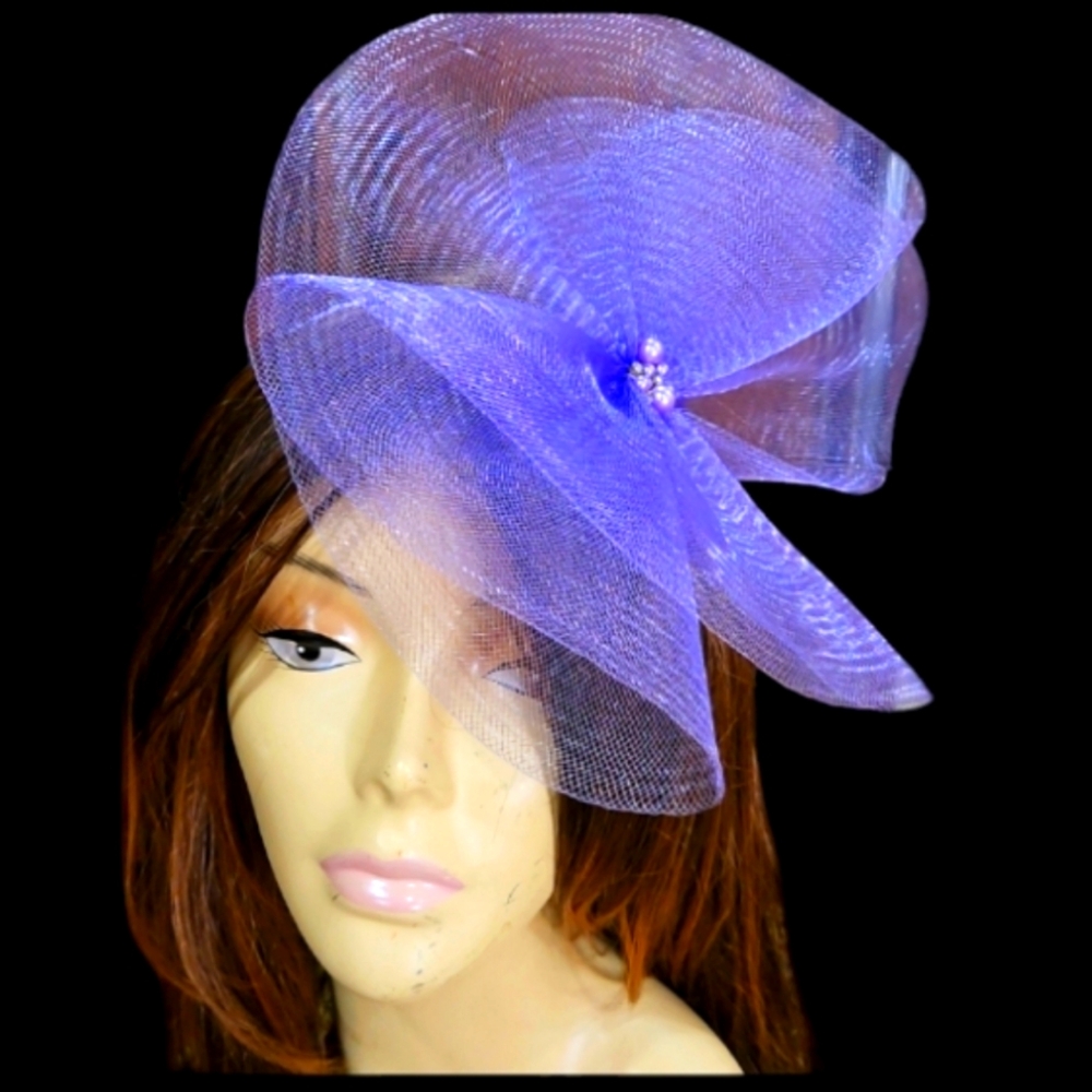 Purple‎ Fascinator Hat Derby Tea Parties